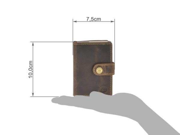 Bőr kártyatok 7x10cm bankjegyrekesszel és érmetartóval ZIP "Vintage" antik barna - Image 2