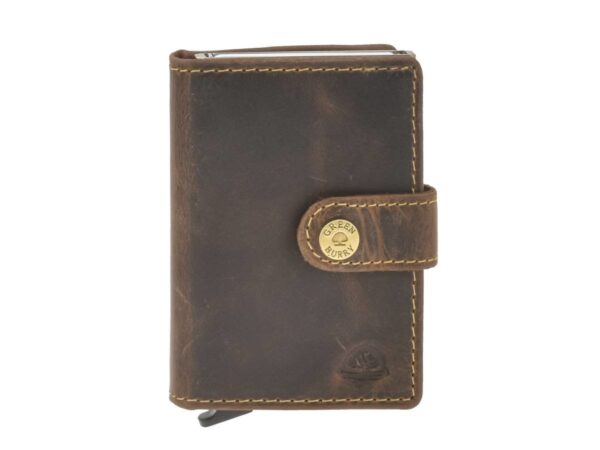 Bőr kártyatok 7x10cm bankjegyrekesszel és érmetartóval ZIP "Vintage" antik barna - Image 6