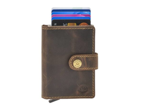Bőr kártyatok 7x10cm bankjegyrekesszel és érmetartóval ZIP "Vintage" antik barna - Image 8