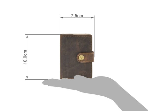 Bőr kártyatok 7x10cm bankjegyrekesszel és érmetartóval COIN "Vintage" antik barna - Image 2