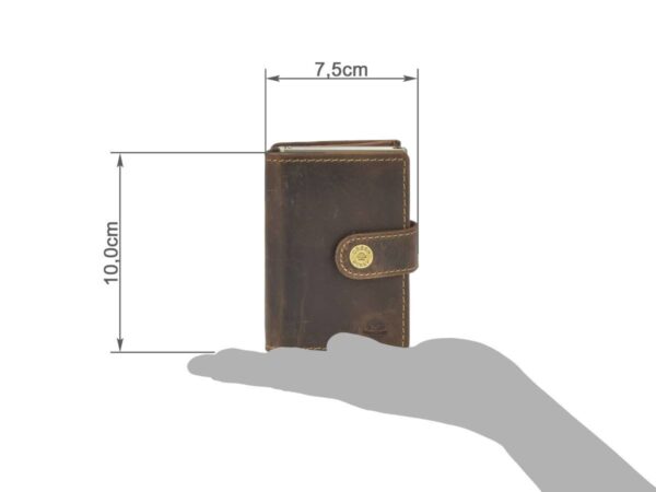 Bőr kártyatok 7x10cm bankjegyrekesszel és érmetartóval DOBOZ "Vintage" antik barna - Image 2