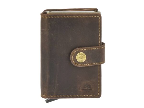Bőr kártyatok 7x10cm bankjegyrekesszel és érmetartóval DOBOZ "Vintage" antik barna - Image 8
