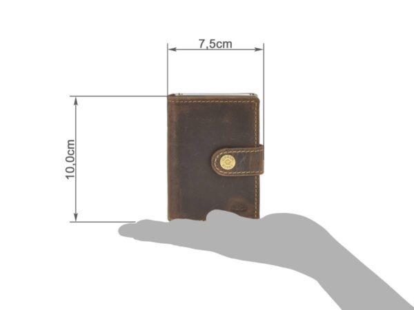 Bőr kártyatok 7x10cm bankjegytartó rekesszel érmerekesz nélkül "Vintage" antik barna - Image 2