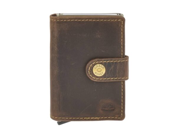 Bőr kártyatok 7x10cm bankjegytartó rekesszel érmerekesz nélkül "Vintage" antik barna