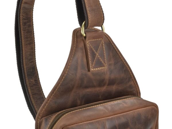 Crossbody táska bőr 21x41cm "Vintage" antik barna - Image 11
