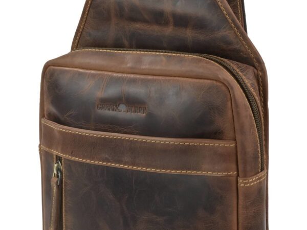 Crossbody táska bőr 21x41cm "Vintage" antik barna - Image 12