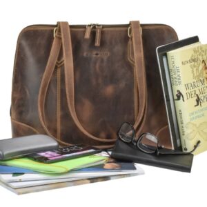 Shopper bőr 37x27cm "Vintage" antik barna