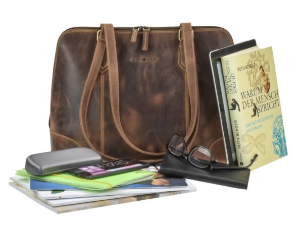 Shopper bőr 37x27cm "Vintage" antik barna