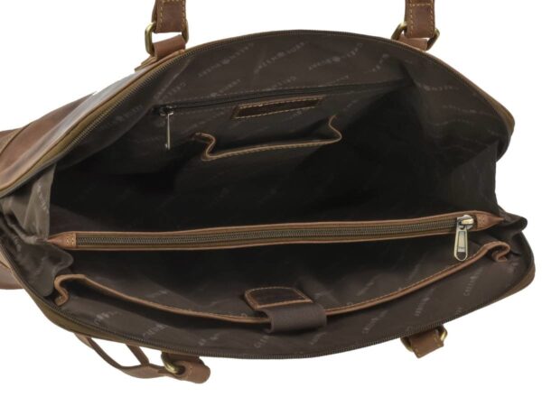 Shopper bőr 37x27cm "Vintage" antik barna - Image 6