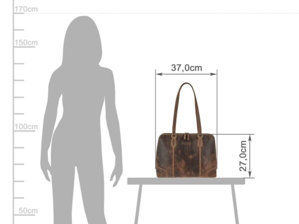 Shopper bőr 37x27cm "Vintage" antik barna - Image 8