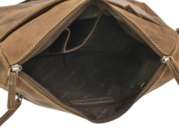 Válltáska bőr 30x24cm "Vintage" hobo táska antik barna - Image 2