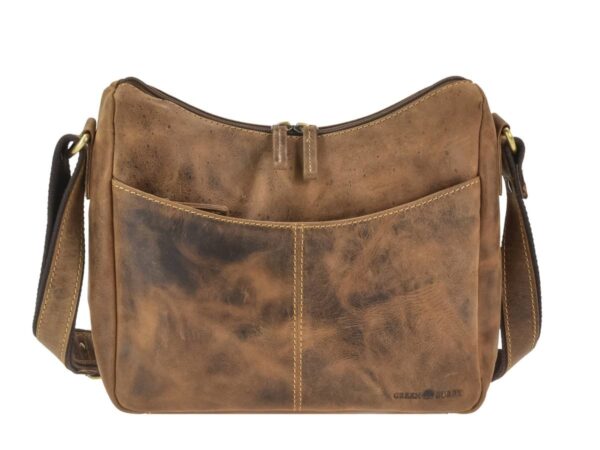 Válltáska bőr 30x24cm "Vintage" hobo táska antik barna - Image 6