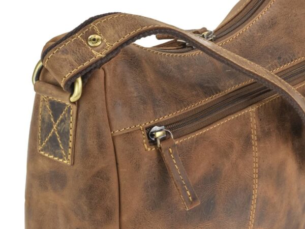 Válltáska bőr 30x24cm "Vintage" hobo táska antik barna - Image 9