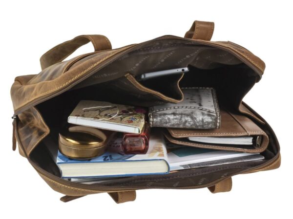 Shopper bőr 35x27cm "Vintage" antik barna - Image 2