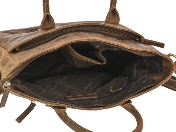 Shopper bőr 36x23cm "Vintage" antik barna - Image 3