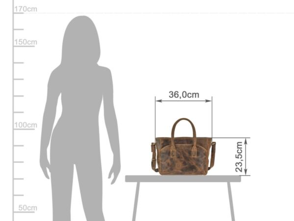 Shopper bőr 36x23cm "Vintage" antik barna - Image 5