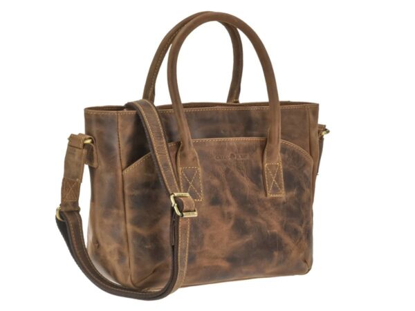 Shopper bőr 36x23cm "Vintage" antik barna