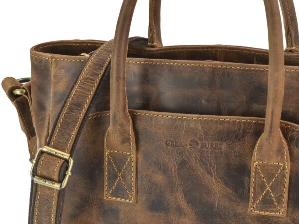 Shopper bőr 36x23cm "Vintage" antik barna - Image 8