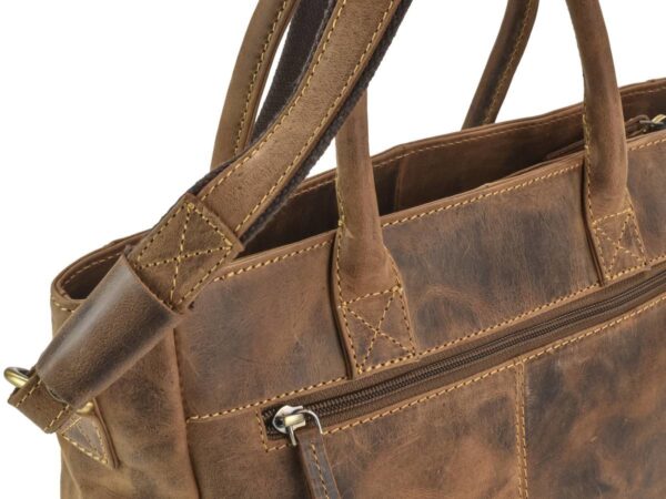 Shopper bőr 36x23cm "Vintage" antik barna - Image 10