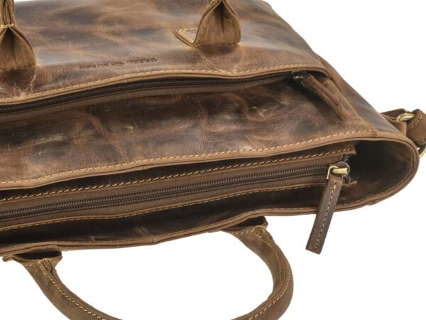 Shopper bőr 36x23cm "Vintage" antik barna - Image 11