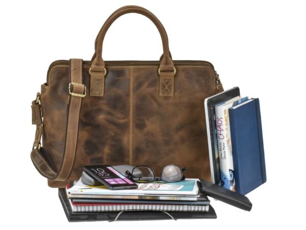 Shopper bőr 40x30cm "Vintage" antik barna - Image 14
