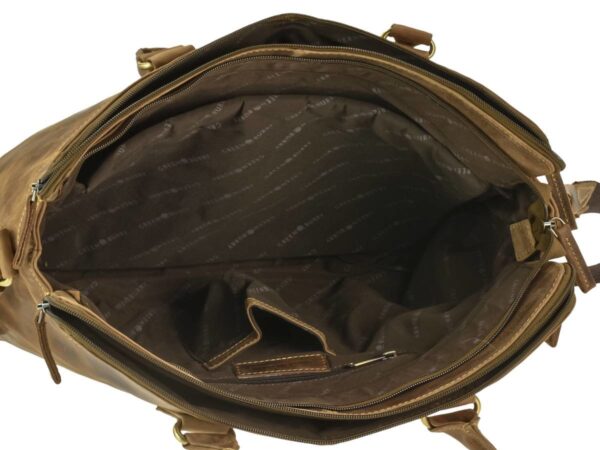Shopper bőr 40x30cm "Vintage" antik barna - Image 2