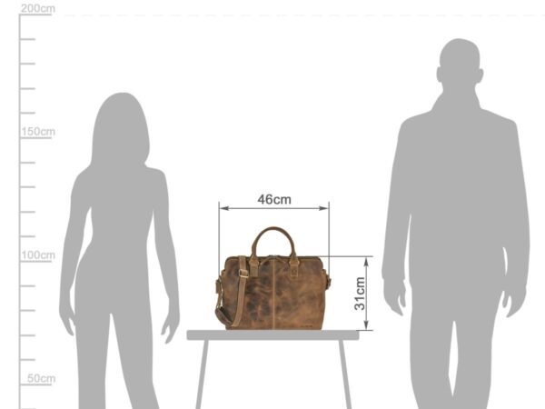 Shopper bőr 40x30cm "Vintage" antik barna - Image 13