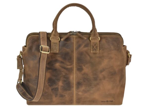 Shopper bőr 40x30cm "Vintage" antik barna - Image 12