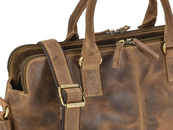 Shopper bőr 40x30cm "Vintage" antik barna - Image 10