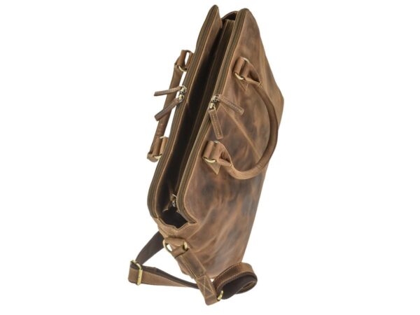 Shopper bőr 40x30cm "Vintage" antik barna - Image 9