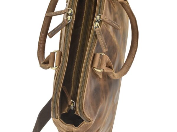 Shopper bőr 40x30cm "Vintage" antik barna - Image 8