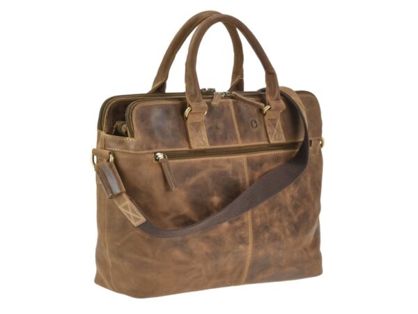 Shopper bőr 40x30cm "Vintage" antik barna