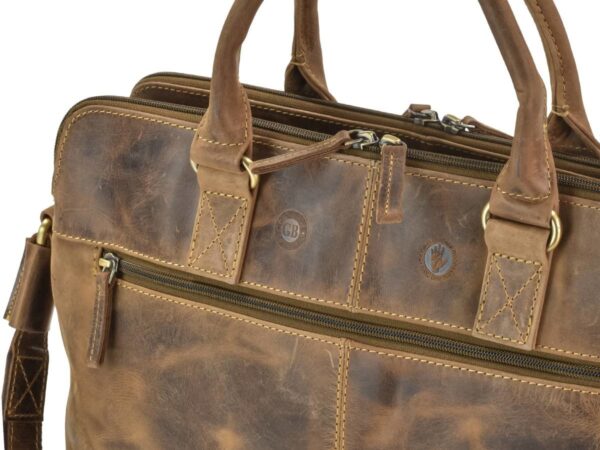 Shopper bőr 40x30cm "Vintage" antik barna - Image 6