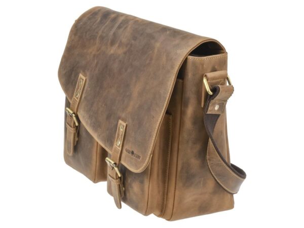 Bőr válltáska 45x31cm "Vintage" antik barna - Image 9