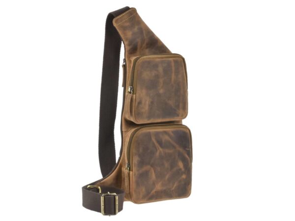 Crossbody táska bőr 24x43cm "Vintage" antik barna