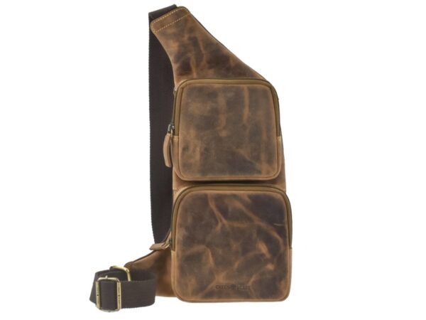Crossbody táska bőr 24x43cm "Vintage" antik barna - Image 7