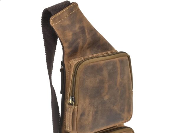 Crossbody táska bőr 24x43cm "Vintage" antik barna - Image 9