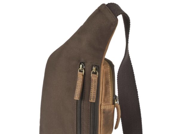 Crossbody táska bőr 24x43cm "Vintage" antik barna - Image 12