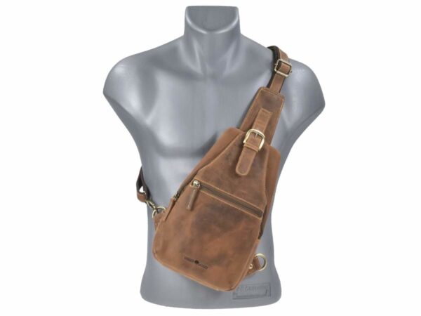 Crossbody táska bőr 20x40cm "Vintage" antik barna - Image 2