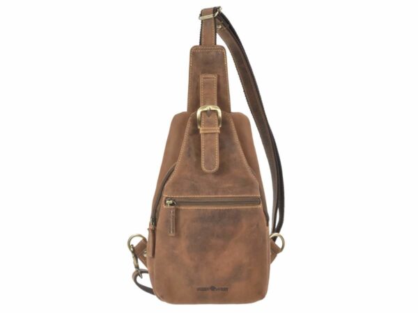 Crossbody táska bőr 20x40cm "Vintage" antik barna - Image 6