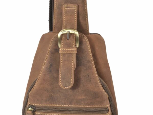 Crossbody táska bőr 20x40cm "Vintage" antik barna - Image 7