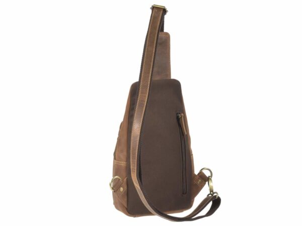 Crossbody táska bőr 20x40cm "Vintage" antik barna - Image 9