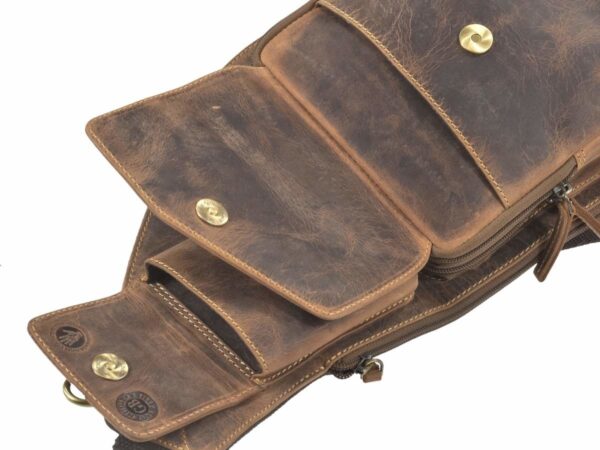 Crossbody táska bőr 21x40cm "Vintage" antik barna - Image 2