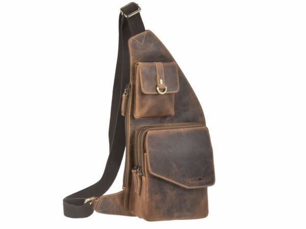 Crossbody táska bőr 21x40cm "Vintage" antik barna - Image 8