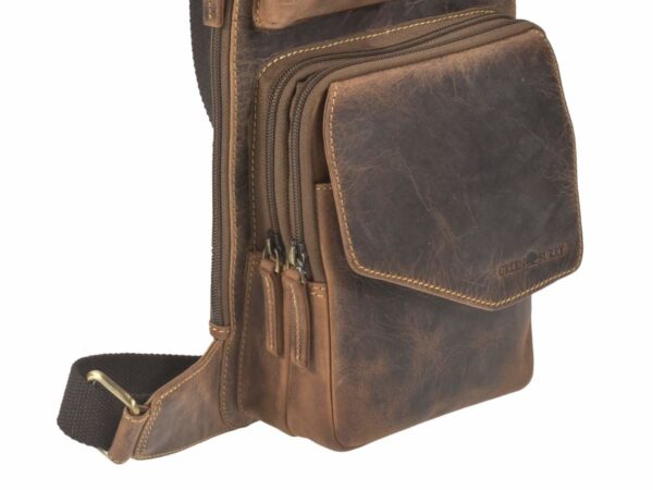 Crossbody táska bőr 21x40cm "Vintage" antik barna - Image 11