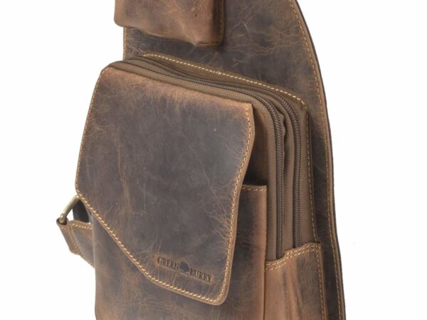 Crossbody táska bőr 21x40cm "Vintage" antik barna - Image 12