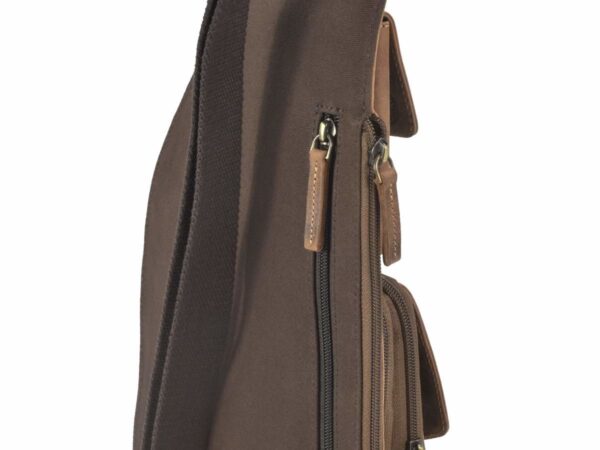 Crossbody táska bőr 21x40cm "Vintage" antik barna - Image 14