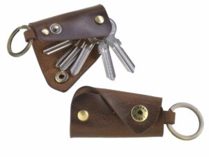 Kulcstartó bőr 10x4cm 6 kulcshoz "Vintage" antik barna