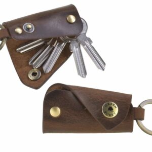 Kulcstartó bőr 10x4cm 6 kulcshoz "Vintage" antik barna