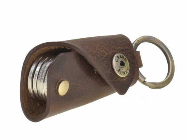 Kulcstartó bőr 10x4cm 6 kulcshoz "Vintage" antik barna - Image 7